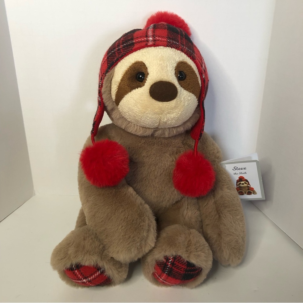 Aurora Steve the Sloth 12 inch Holiday Tartan Collection 2021 Plush Stuffed Toy